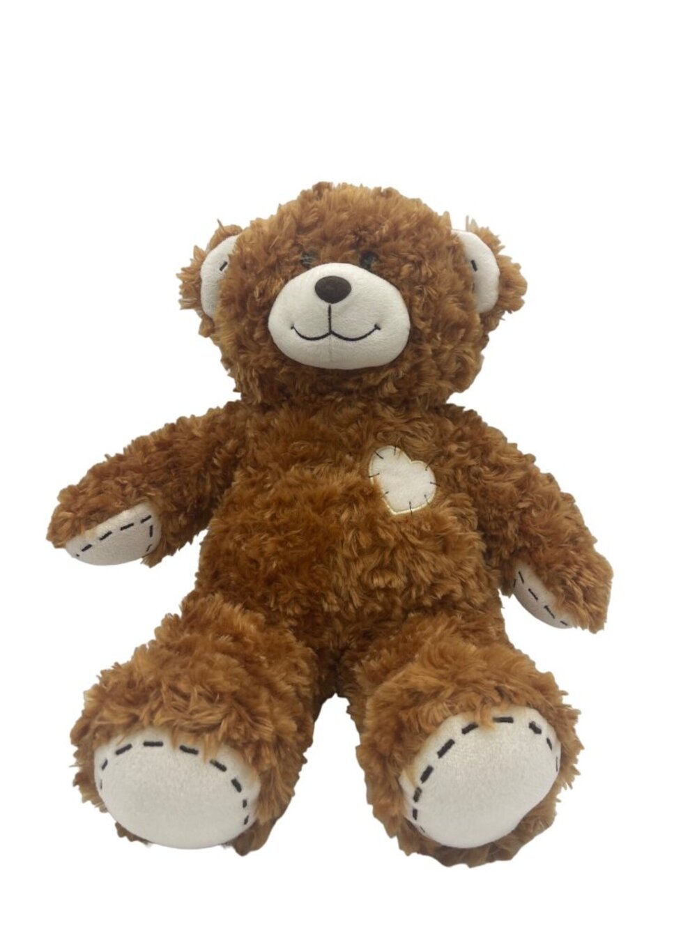 Build A Bear Plush Tan Teddy Bear Brown Patch Stuffed Animal Furry Soft Toy